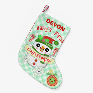 Custom Kawaii Baby's First Christmas Stocking