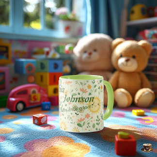 Custom Kawaii Sun and Flower Mug for Kids