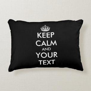 Custom keep calm and your text accent throw pillow
