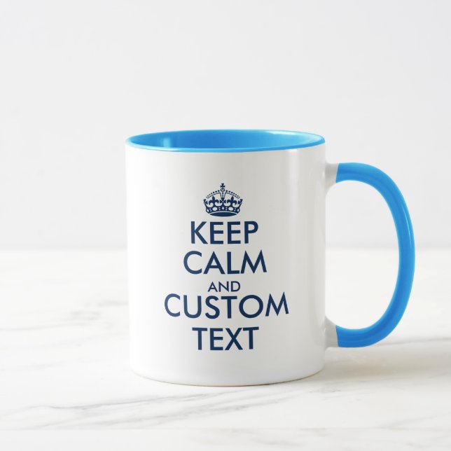 Custom Keep calm coffee mug with colour inside (Right)