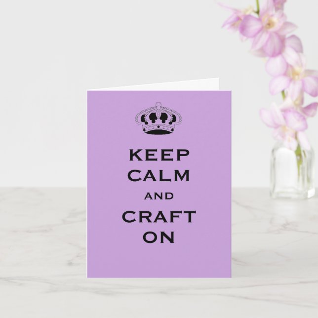 Custom, Keep Calm Lavender Purple Greeting Card (Orchid)