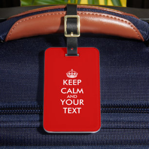 Custom Keep calm luggage tag   Customizable design