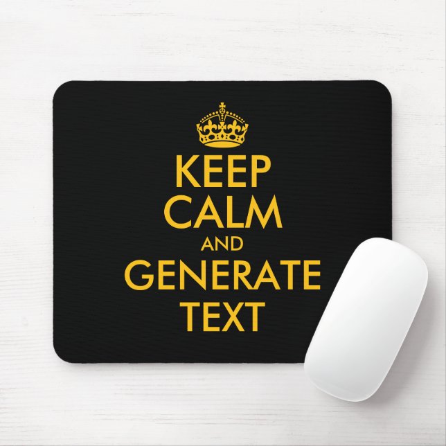 Custom keep calm mouse pad print generator (With Mouse)