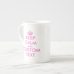 Custom Keep calm pink bone china specialty mug