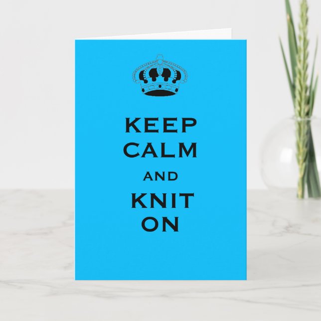 Custom, Keep Calm Sky Blue Greeting Card (Front)