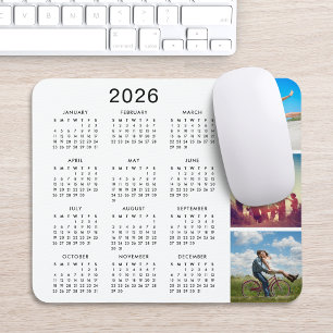 Custom Keepsake Memory Photo Collage 2024 Calendar Mouse Pad