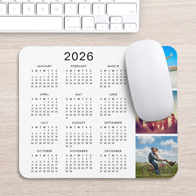 Custom Keepsake Memory Photo Collage 2024 Calendar Mouse Pad (Creator Uploaded)