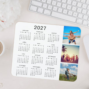 Custom Keepsake Memory Photo Collage 2027 Calendar Mouse Pad