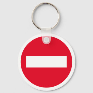 Custom key chain with red STOP traffic sign