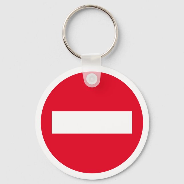 Custom key chain with red STOP traffic sign (Front)