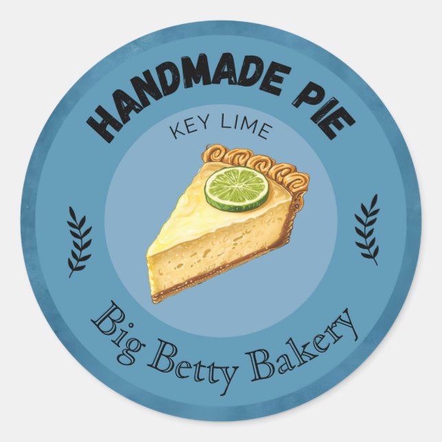 Custom Key Lime Pie Labels | Personalized Bakery P (Front)