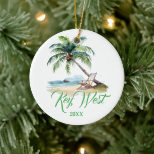 Custom Key West Beach Ceramic Ornament