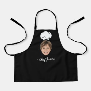 Custom Kid Face & Name Cute Chef Apron