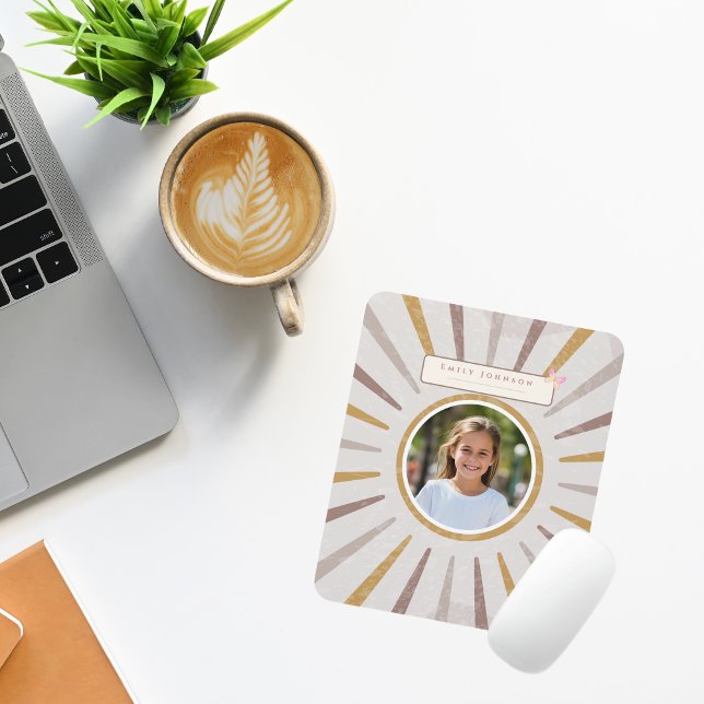 Custom Kid Name & Photo Colourful Mouse Pad (Creator Uploaded)