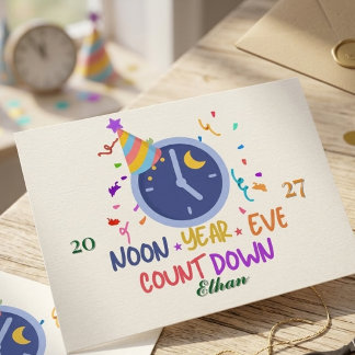 Custom Kid Noon Year's Eve Countdown Postcard