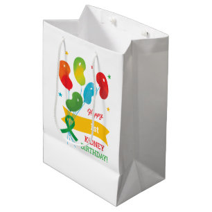 Custom Kidney Transplant Birthday Card Medium Gift Bag