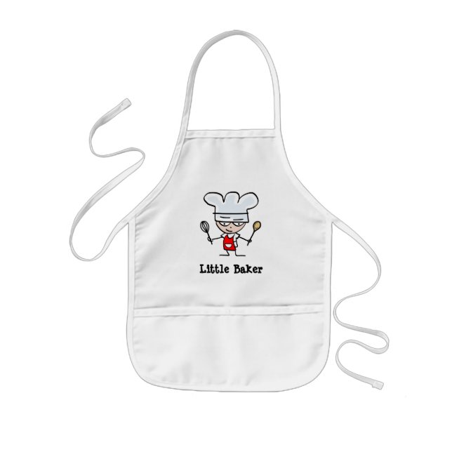 Custom kid's apron with little baker cartoon (Front)