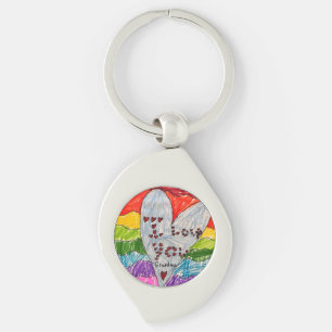 Custom Kids' Art Keepsake Gift for Grandma Keychain