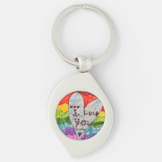 Custom Kids' Art Keepsake Gift for Grandma Keychain