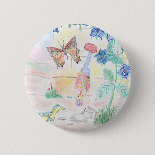 Custom Kids Artwork, Nutcracker toy, butterfly, 2 Inch Round Button
