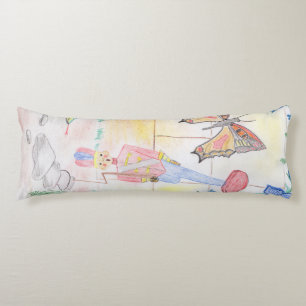 Custom Kids Artwork, Nutcracker toy, butterfly,  Body Pillow