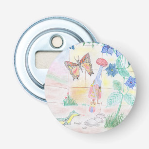 Custom Kids Artwork, Nutcracker toy, butterfly, Bottle Opener