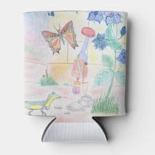 Custom Kids Artwork, Nutcracker toy, butterfly, Can Cooler