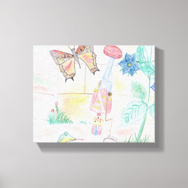 Custom Kids Artwork, Nutcracker toy, butterfly,  Canvas Print (Front)