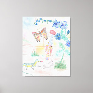 Custom Kids Artwork, Nutcracker toy, butterfly,  Canvas Print