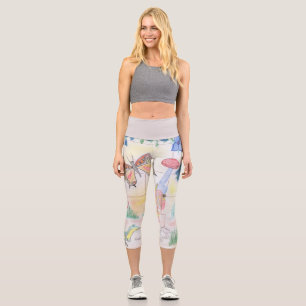 Custom Kids Artwork, Nutcracker toy, butterfly, Capri Leggings