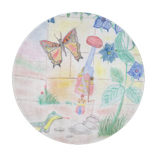 Custom Kids Artwork, Nutcracker toy, butterfly,  Cutting Board