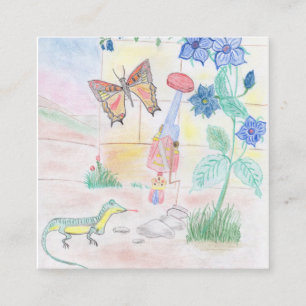 Custom Kids Artwork, Nutcracker toy, butterfly, Enclosure Card