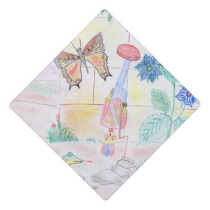 Custom Kids Artwork, Nutcracker toy, butterfly,  Graduation Cap Topper