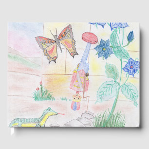 Custom Kids Artwork, Nutcracker toy, butterfly,  Guest Book