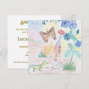 Custom Kids Artwork, Nutcracker toy, butterfly, Invitation