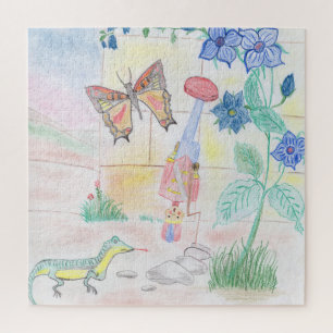 Custom Kids Artwork, Nutcracker toy, butterfly, Jigsaw Puzzle