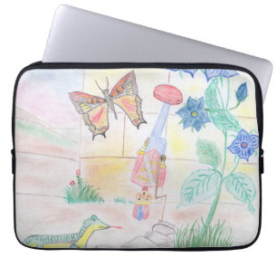 Custom Kids Artwork, Nutcracker toy, butterfly,  Laptop Sleeve