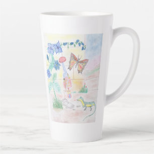 Custom Kids Artwork, Nutcracker toy, butterfly,  Latte Mug