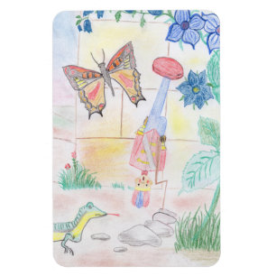 Custom Kids Artwork, Nutcracker toy, butterfly,  Magnet