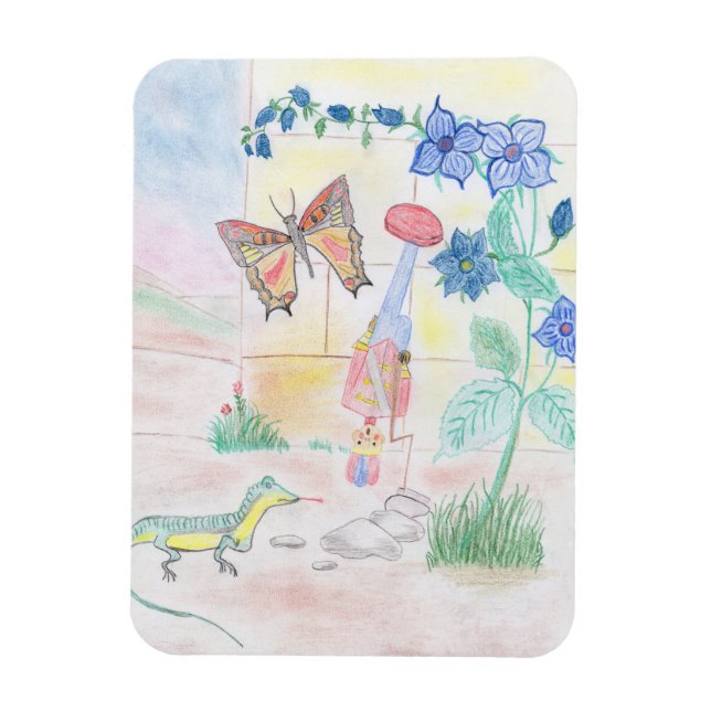 Custom Kids Artwork, Nutcracker toy, butterfly,  Magnet (Vertical)