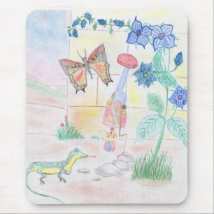 Custom Kids Artwork, Nutcracker toy, butterfly, Mouse Pad
