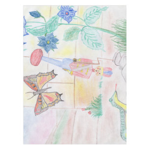 Custom Kids Artwork, Nutcracker toy, butterfly, Tablecloth