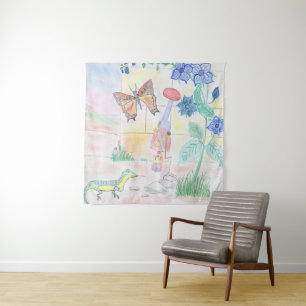 Custom Kids Artwork, Nutcracker toy, butterfly, Tapestry