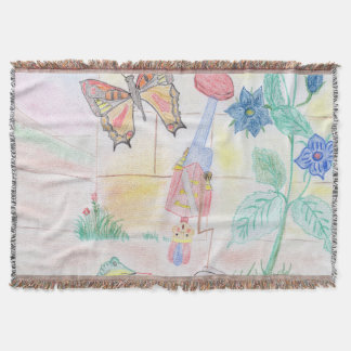 Custom Kids Artwork, Nutcracker toy, butterfly, Throw Blanket