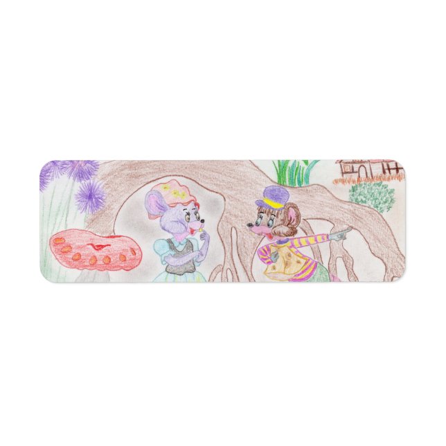 Custom Kids Artwork, two cute mouse, flowers.... (Front)
