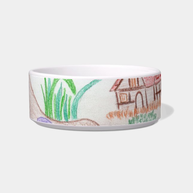 Custom Kids Artwork, two cute mouse, flowers.... Bowl (Right)