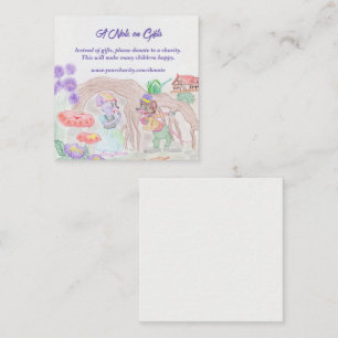 Custom Kids Artwork, two cute mouse, flowers.... Enclosure Card