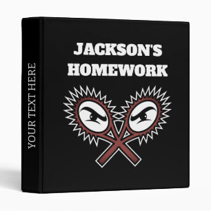 Custom kid's binder with cool tennis racket logo