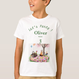 Custom Kids Birthday Animals Guest of honour   T-Shirt