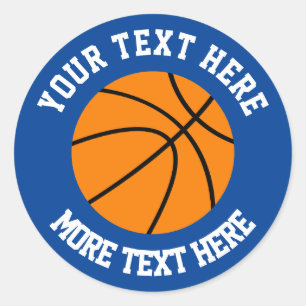 Custom kid's Birthday party favour basketball spor Classic Round Sticker